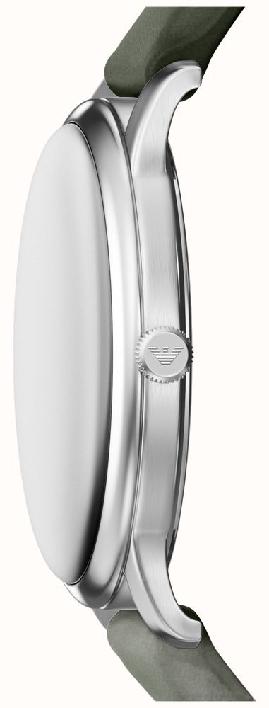 Emporio Armani Three-Hand Quartz (39mm) Cream Sunray Dial / Green Leather Strap AR11811 - 別ビュー 3