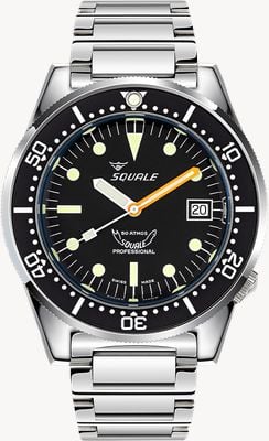 Squale 1521 Classic (42mm) Black Dial / Stainless Steel Bracelet Watch 1521CL.SQ20L