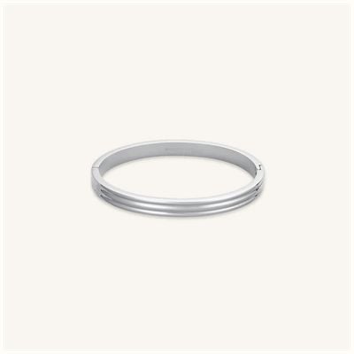 Rosefield Jewellery Ladies Striped Stainless Steel Silver Bangle JBSBS-J1042
