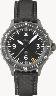 Laco Hamburg gmt din 8330 (43,5 mm) czarna tarcza / czarny wodoodporny pasek nytech 862165