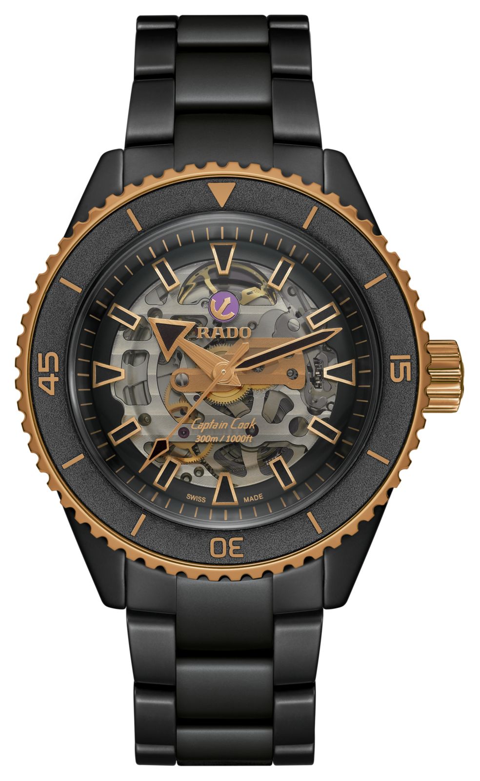 RADO Captain Cook Hightech-Keramik-Skelett (43 mm) schwarzes uhr-image-160328