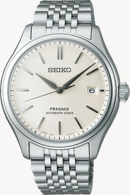 Seiko Presage Classic Series ‘Shiro-iro’ (40.2mm) White Dial / Stainless Steel Bracelet SPB463J1