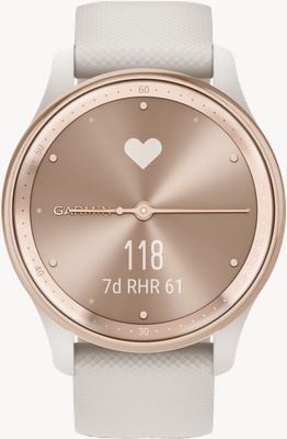 Garmin Ramka ze stali nierdzewnej w kolorze brzoskwiniowego złota z kopertą w kolorze kości słoniowej i silikonowym paskiem 010-02665-01