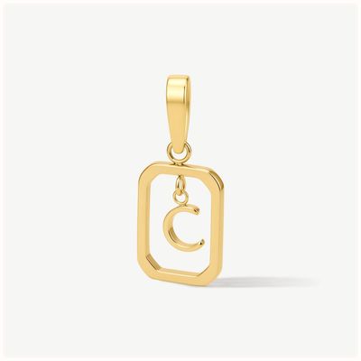 D.LOUISE Gold Tone Floating Initial Pendant - C CH-18-03