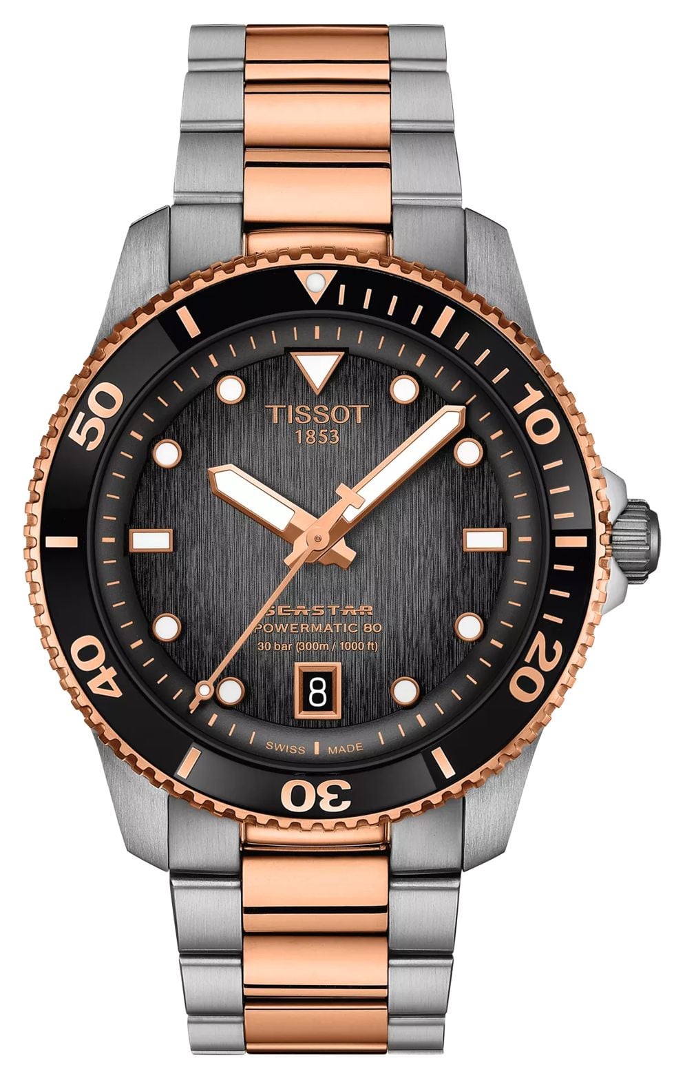 Tissot Seastar 1000 Powermatic 80 (40 mm) cadran noir / montre