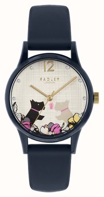 Radley | Women's Navy Silicone Strap | Floral Dog Motif Dial RY2983