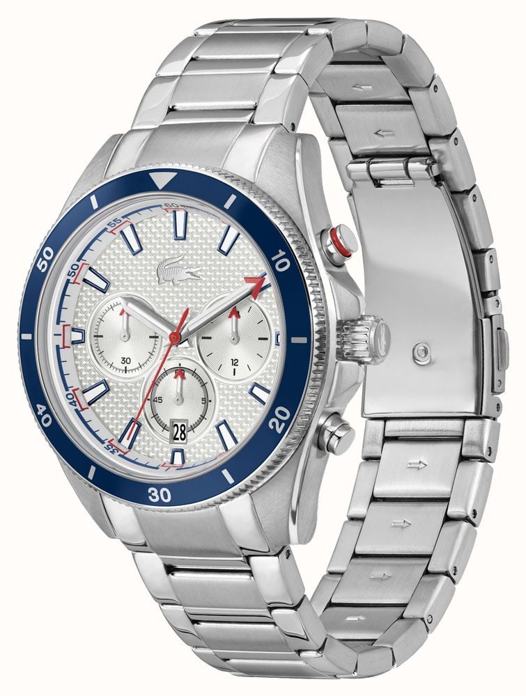 Lacoste Reloj De Hombre De Vela Mayor (44 Mm), Esfera Plateada Y ...