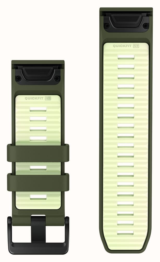 Garmin QuickFit Bands (26mm) Olive Drab/Citron Silicone with Black Hardware - Strap Only 010-14508-01 - alternate view 2